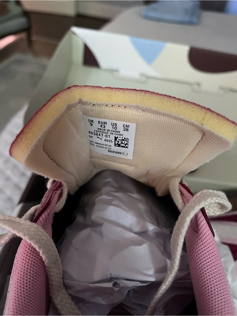 Puma Pink and Burgundy Velvet Low-Top Sneakers - Picture 3 of 5